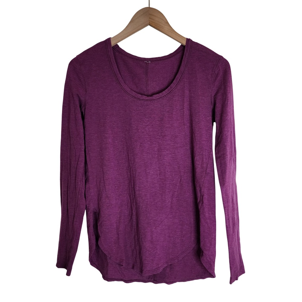Lululemon Love Scoop Women's 4 Long Sleeve Stretchy‎ Pima Cotton Purple